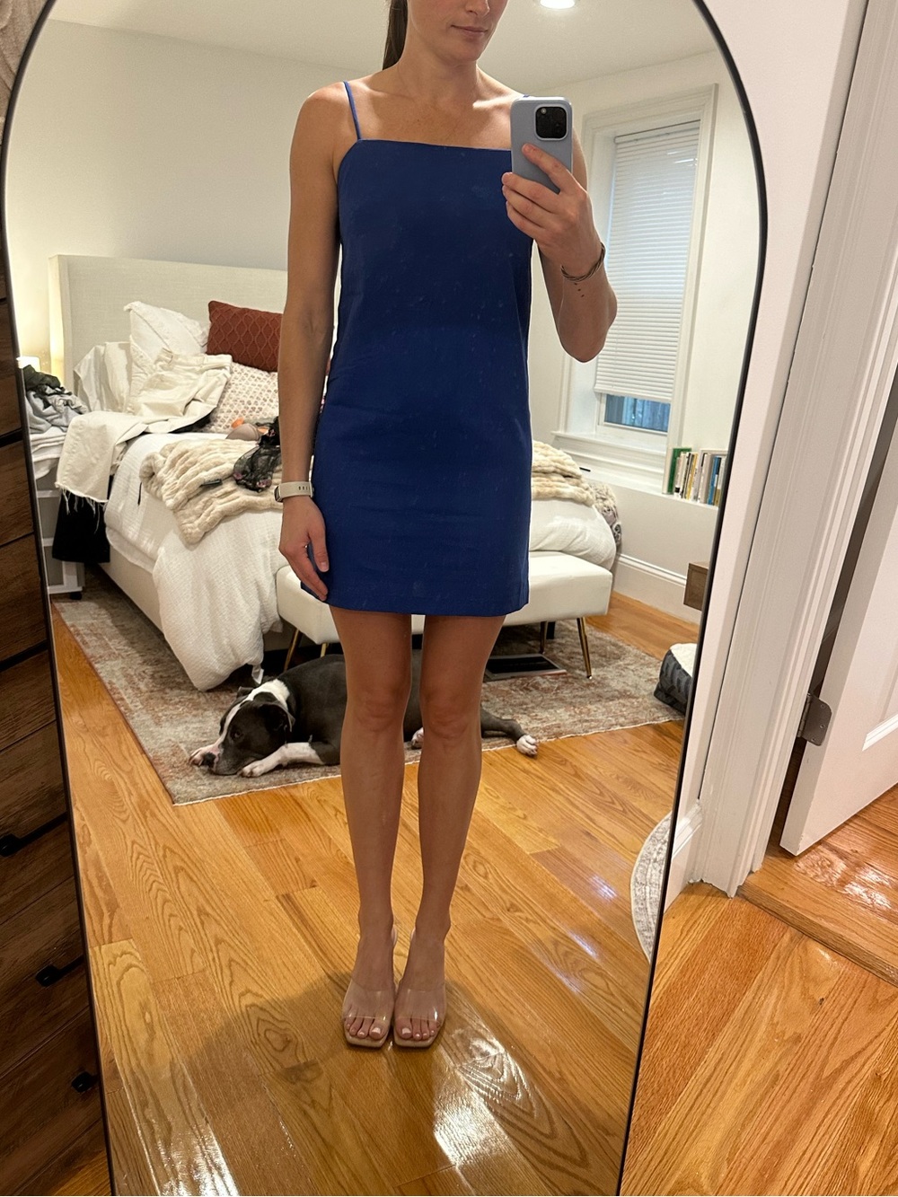 Classic Royal Blue Slip Dress - Women's Elegant Mini Dress